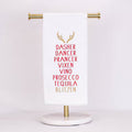Blitzen Christmas Hand Towel White/Red/Gold 20x28