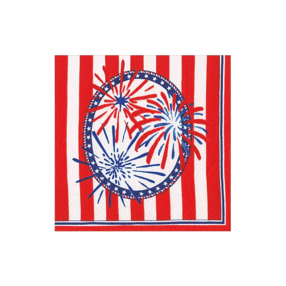 Stars, Stripes and Sparks Cocktail Napkin - package of 20