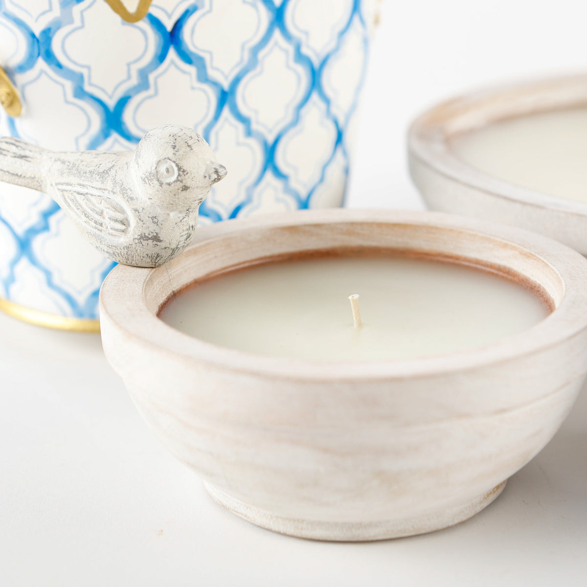 BLUE HYDRANGEA SMALL BIRD BATH CANDLE