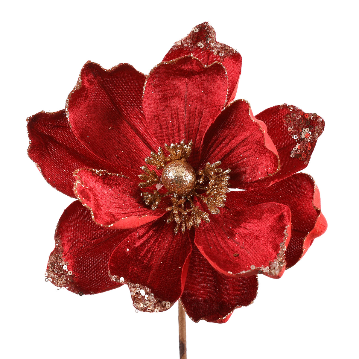 9.5" BURGUNDY MAGNOLIA SPRAY