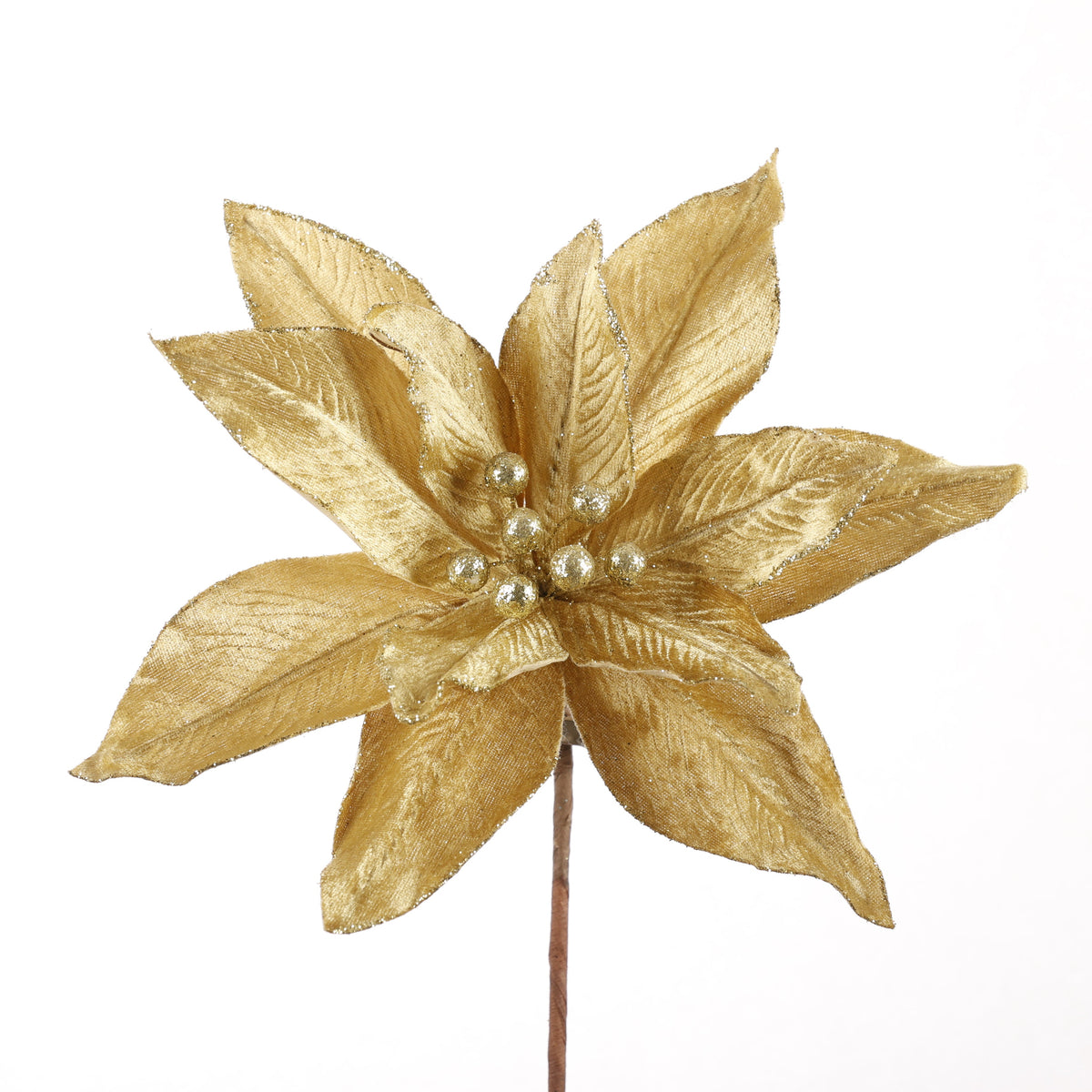 20" Gold Poinsettia Spray