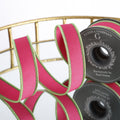 1" DIGITAL PRINT ON DUPION WITH FUCHSIA PINK DUPION BACK GREEN EDGE RIBBON