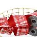 4" X 5 YD DIGITAL PRINT ON RED AND WHITE SATIN WITH RED SATIN BACK RIBBON