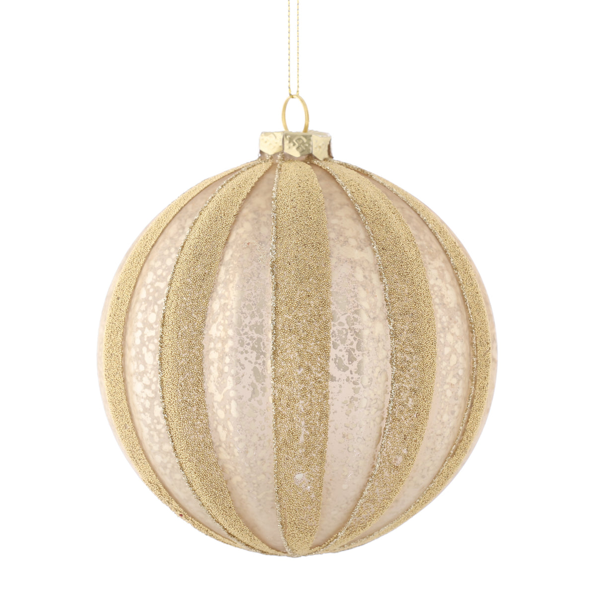 5" D GLASS BALL ORN-CHAMPAGNE