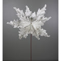 20x15IN Velvet Glitter Poinsettia Stem, Platinum
