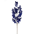 33IN Flocked Berry Spray, Blue