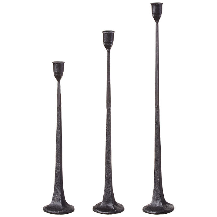 14.25" Black Metal Candle Stick (SMALL)