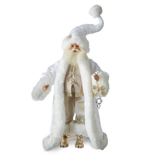 22.5" Glistening White Santa