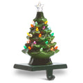 8.5" Vintage Green Lighted Tree Stocking Holder