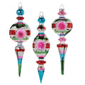 8.5" Striped Vintage Finial Ornament (LEFT ONLY)