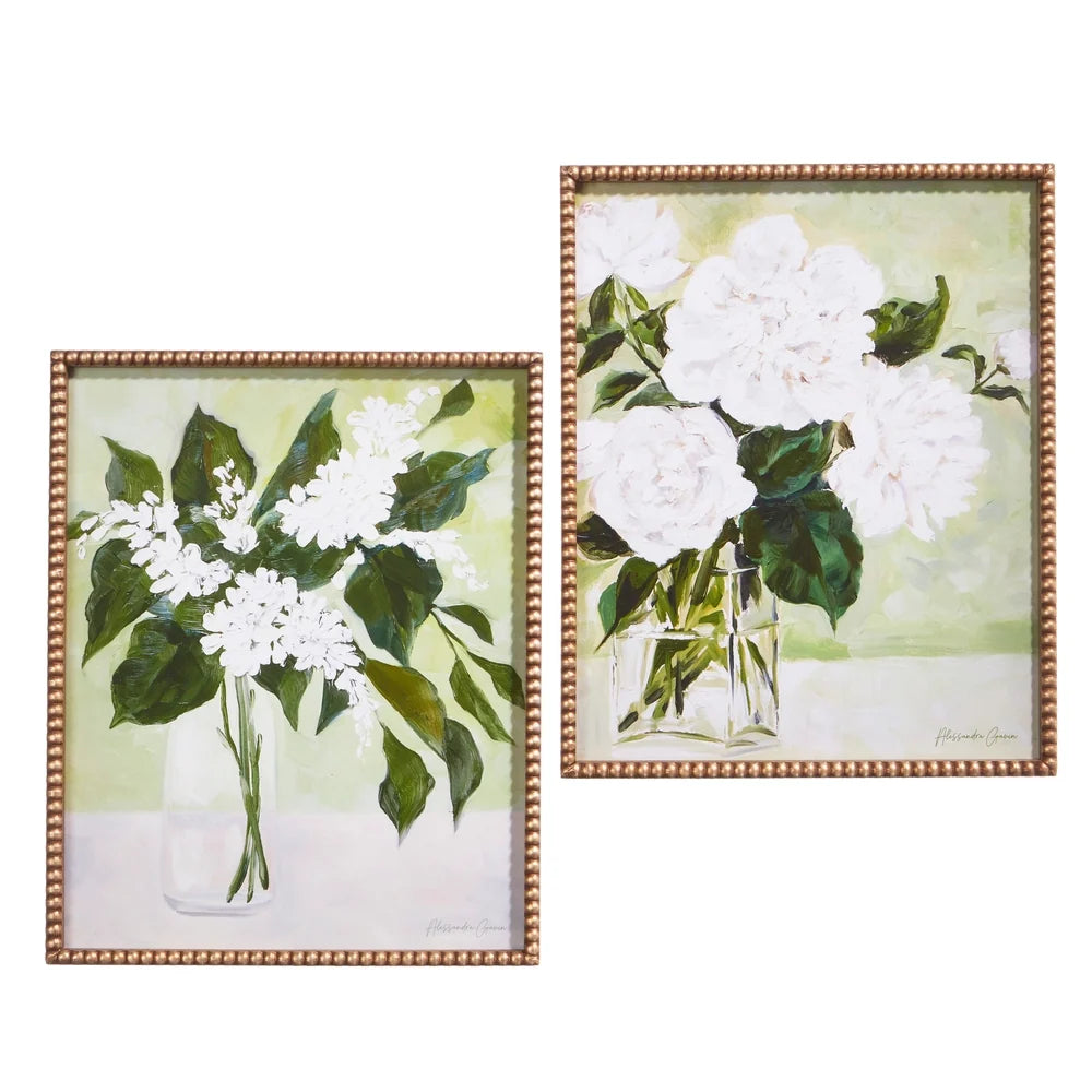 22" White Flowers in Vase Framed Print (RIGHT ONLY)