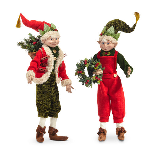 16" Posable Woodland Elf (RED OVERALLS)