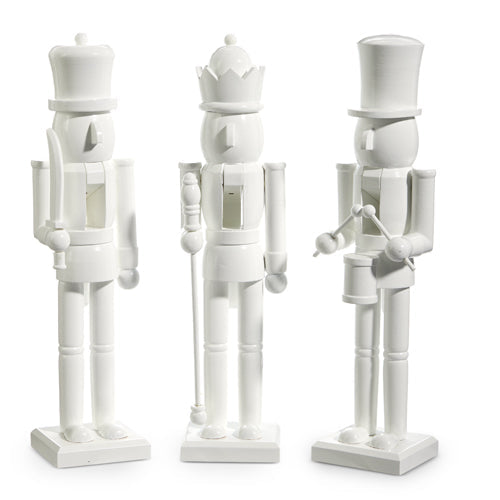 15" White Nutcracker with Baton