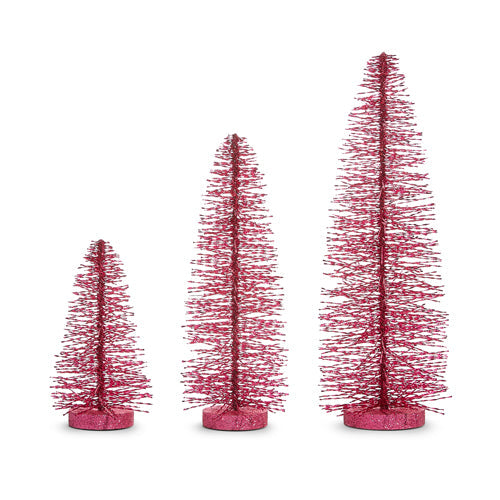 9" Pink Bottle Brush Trees (SMALL ONLY)