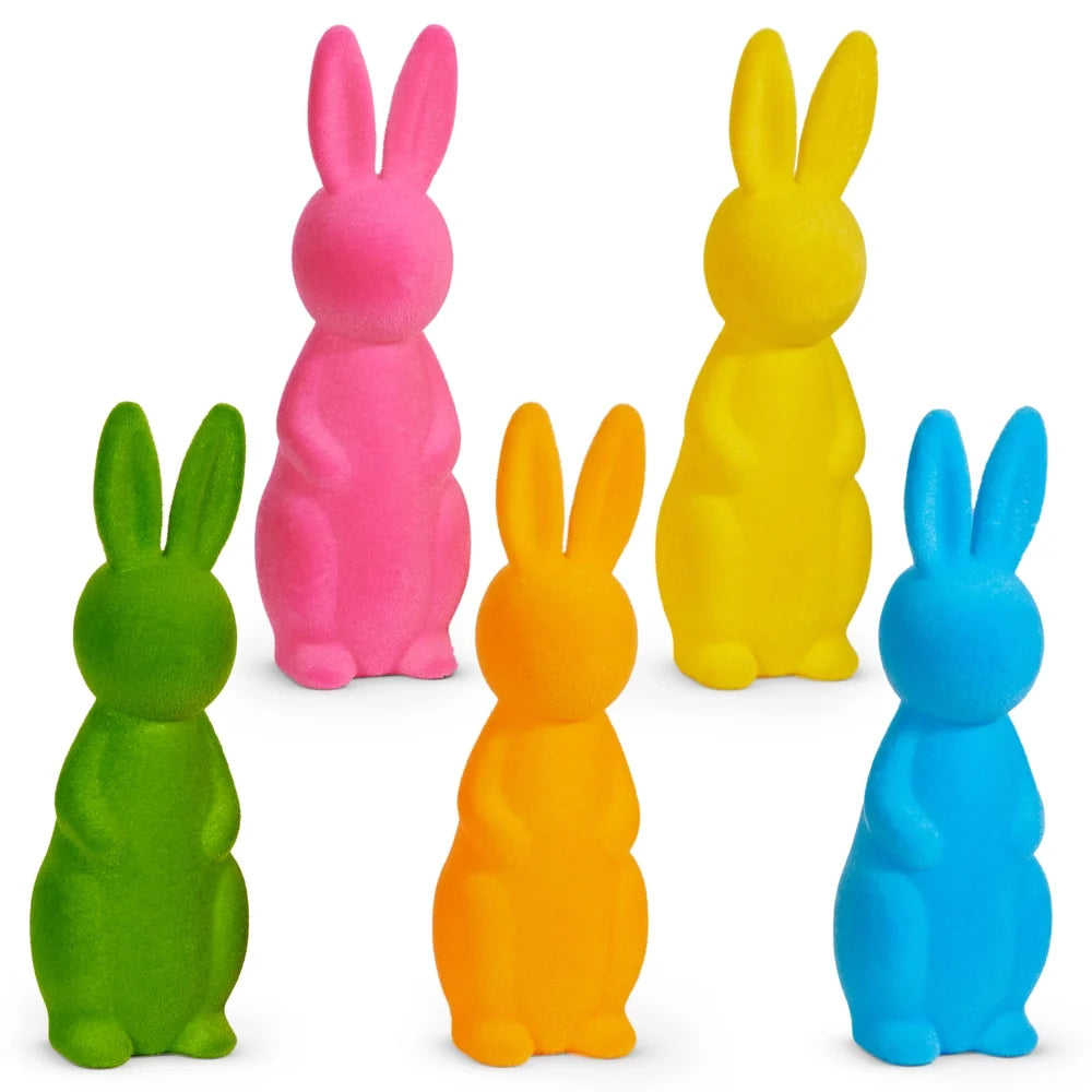 24" Bright Flocked Bunny (BLUE ONLY)