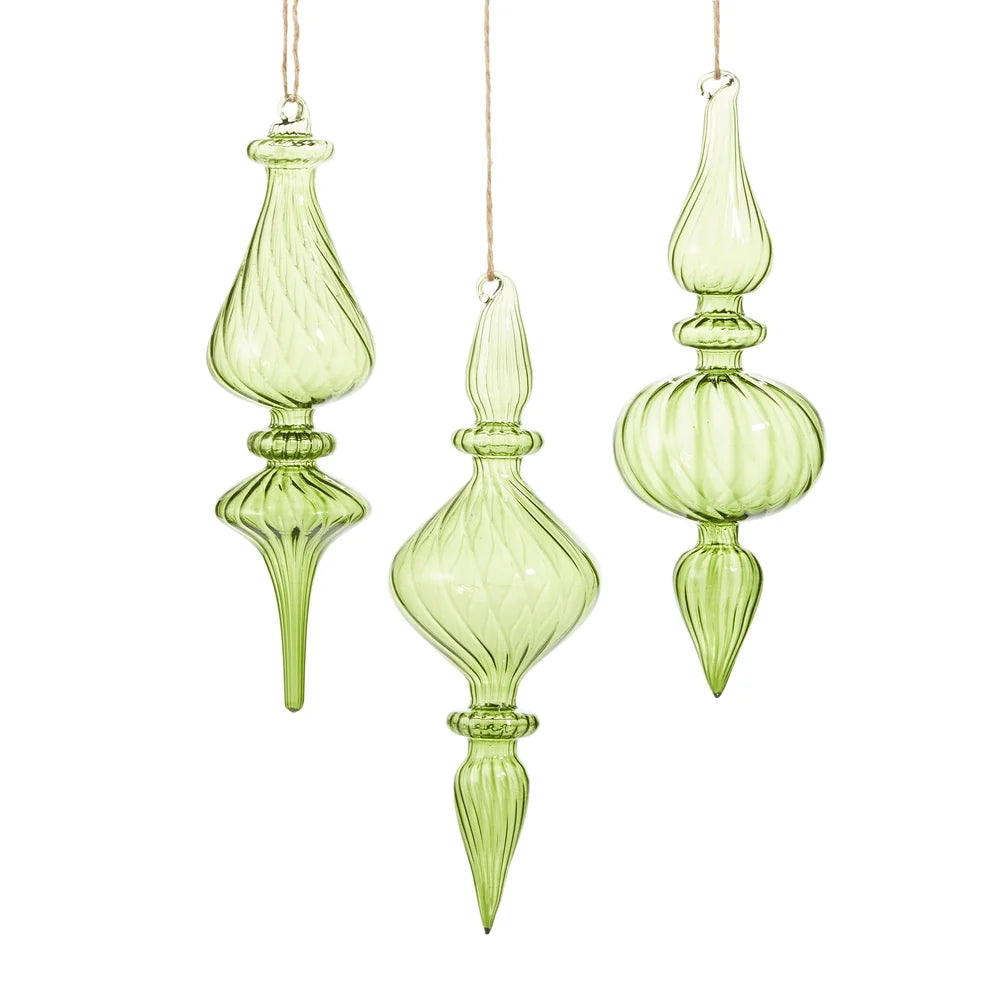 10" Green Transparent Finial Ornament (CENTER ONLY)