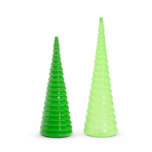 10" Dark Green Spiral Trees