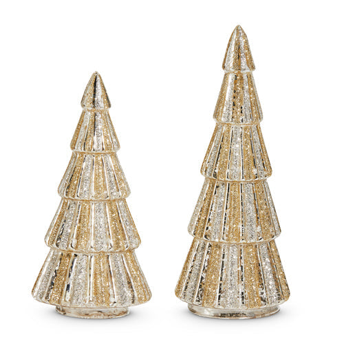 10" Silver and Gold Glitter Tree