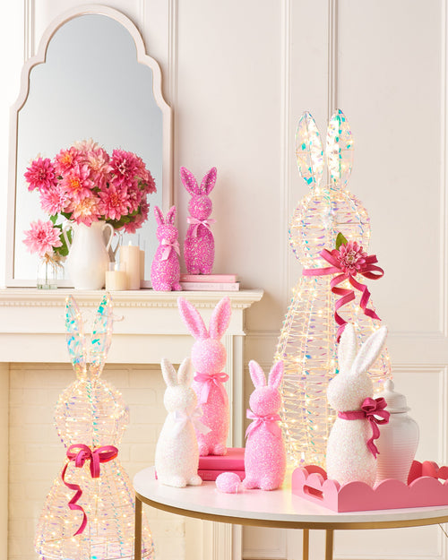 12" IRIDESCENT PURPLE FLOCKED BUNNY