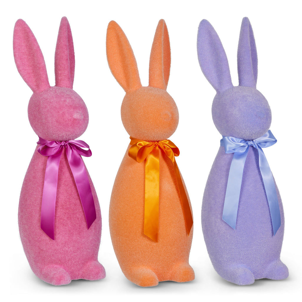 27" PINK FLOCKED BUNNY