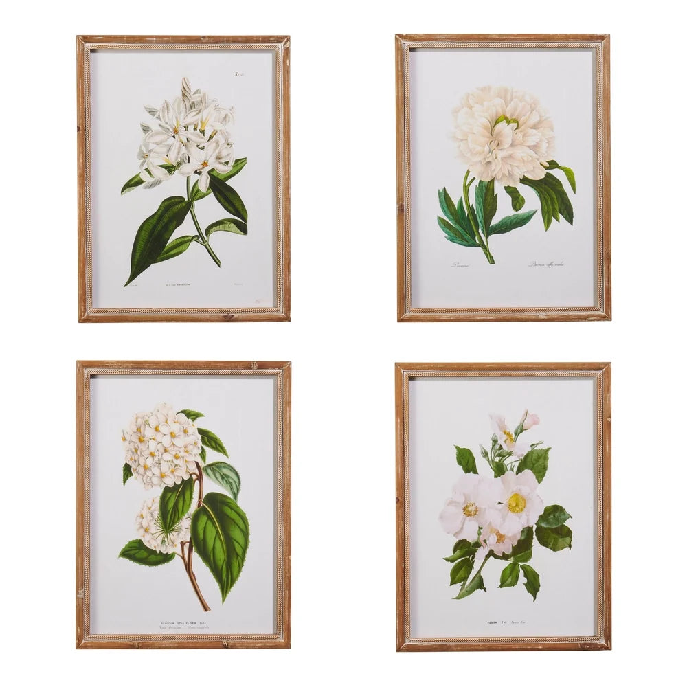 20" White Floral Framed Wall Art (TOP RIGHT)