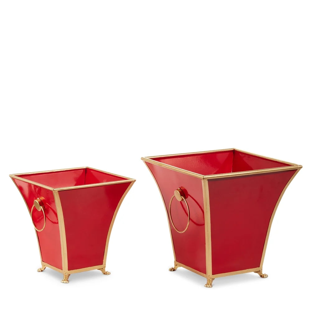 10.5" Red and Gold Cache Pots (SMALL ONLY)