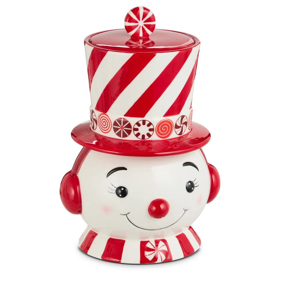 12" Top Hat Snowman Container