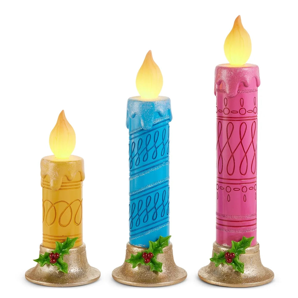 16.25" Festive Glow Battery Operated Candle (BLUE ONLY)