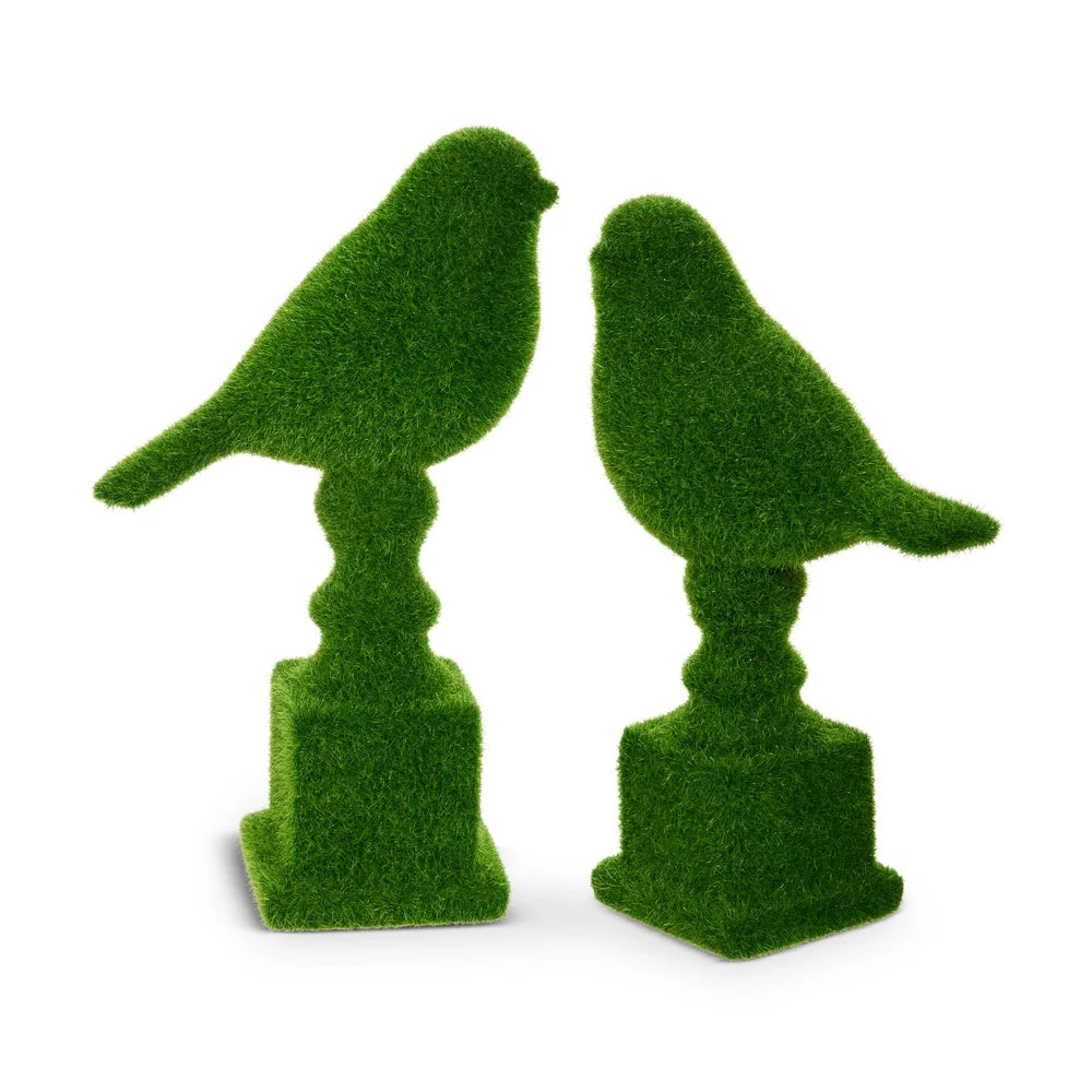 9.75" Moss Birds on Pedestal (LARGE ONLY)