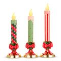 12.5" Lighted Candles on Gold Bow Base (LEFT ONLY)