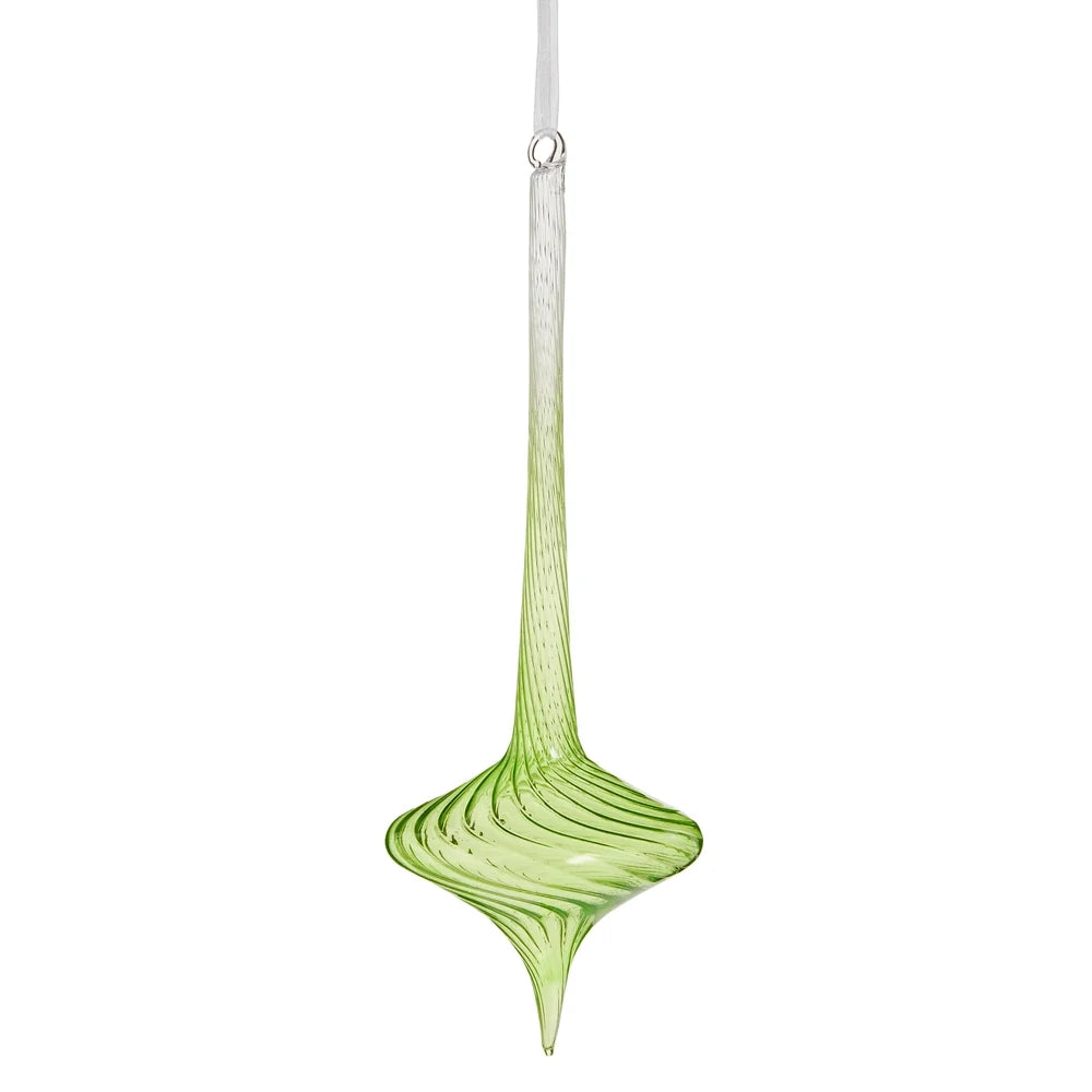 10" Neon Green Swirl Top Ornament