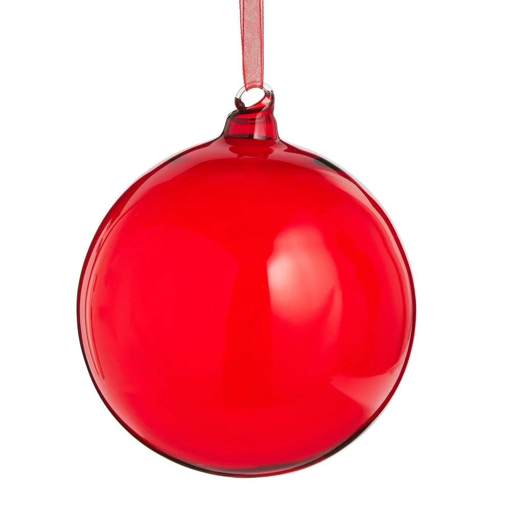 5" Sheer Red Ball Ornament
