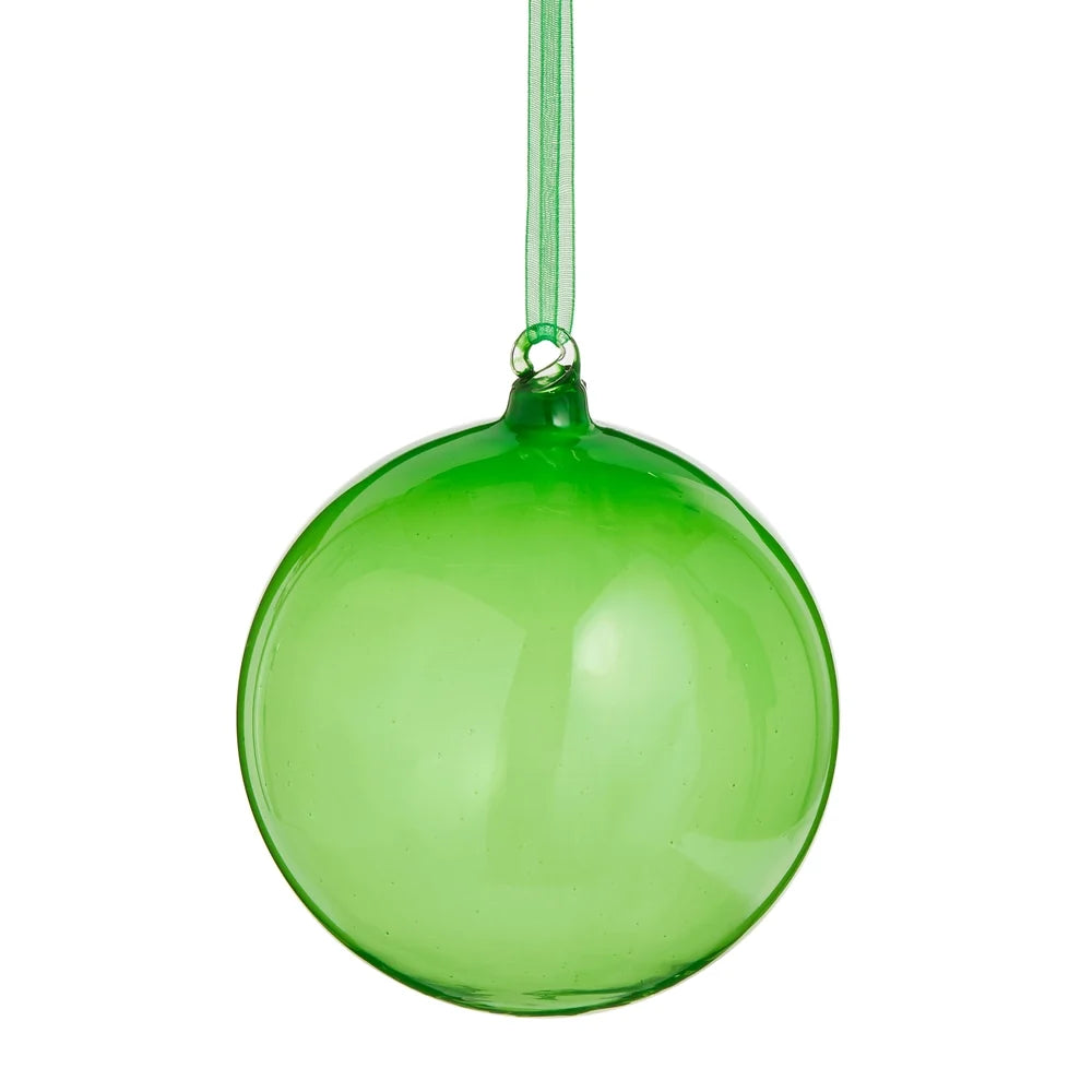 4" Sheer Green Ball Ornament