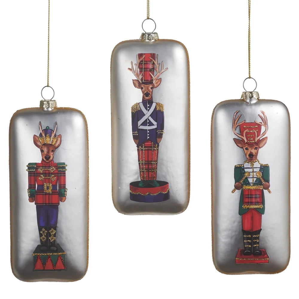 5.5" Deer Nutcracker Rectangle Ornament (GREEN SHIRT ONLY)