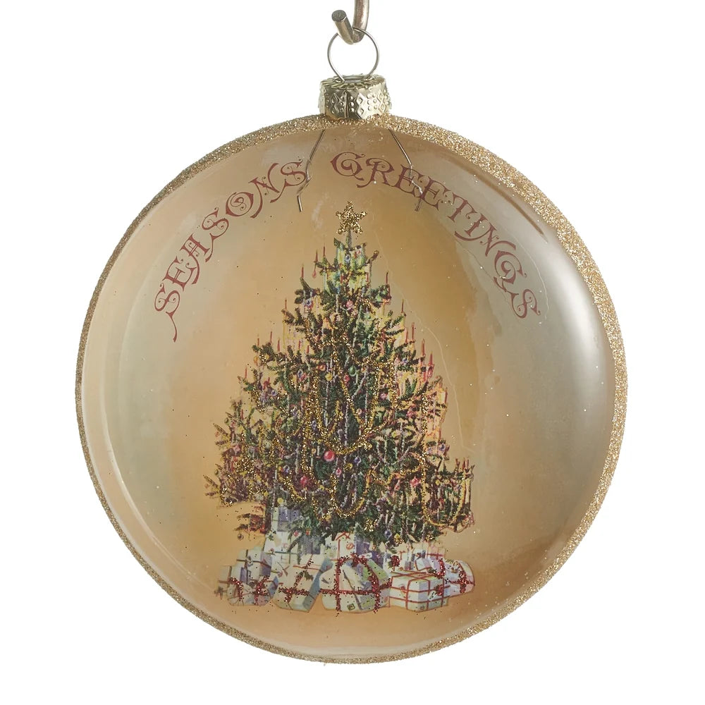 4.75" Season's Greetings Disc Ornament