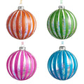 5" Neon Tinsel Filled Ball Ornament (ORANGE ONLY)