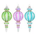 7.5" Bright Stripe Finial Ornament (PINK ONLY)