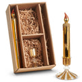 11" Box of Gold Glass Candles and Holders