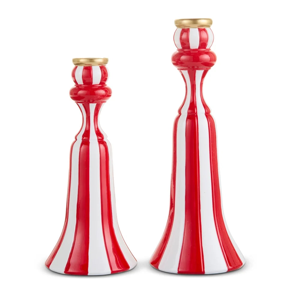 10" Red and White Candlesticks (LARGE ONLY)