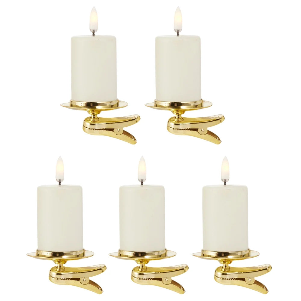 1.5" x 2" Box of Votive Cream Candle and Clip-On Candle Holder