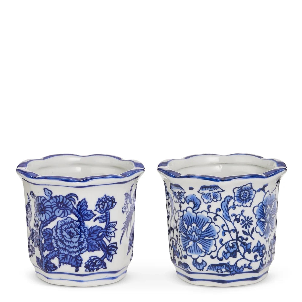4" Mini Blue and White Pots (LEFT ONLY)