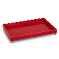 14" Red Scalloped Tray