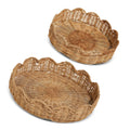 13" Wicker Scalloped Edge Trays (SMALL ONLY)