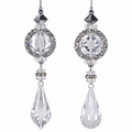 6.5IN Crystal Jewel Drop Ornament, Platinum Clear (RIGHT ONLY)