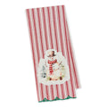 Winter Snowman Embellished Dishtowel