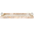 Decorative Rattan Tray with Metal Handles