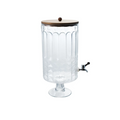 8 Quart Glass Footed Beverage Dispenser with Spout & Lid