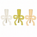 Enameled Cast Aluminum Taper Holder w Bow Shaped Base, GREEN ONLY