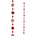 6' Red  and  White Peppermint Tinsel Garland