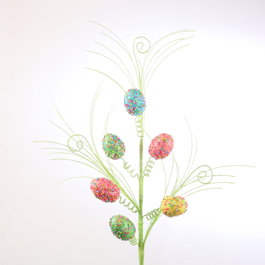 29" Easter Eggs Spray Stem Green #2